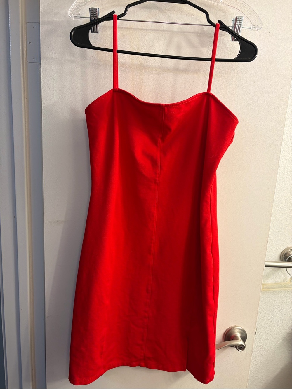 Red Spaghetti-Strap Mini Dress — Sleek Slip Style